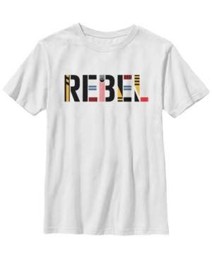Star Wars Big Boys Rebel Pattern Text Short Sleeve T-Shirt