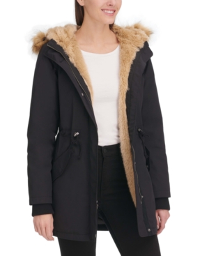 image of Levi-s Women-s Arctic Cloth Faux-Fur-Trim Parka