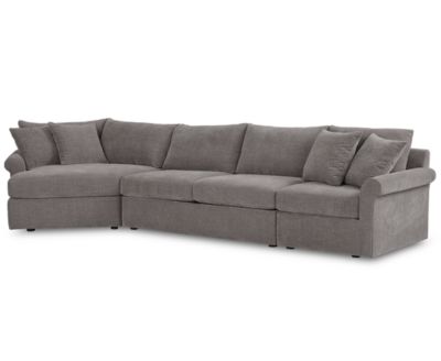 CLOSEOUT! Wedport 3-Pc. Fabric Sectional with Cuddler Chaise, Created for Macy's