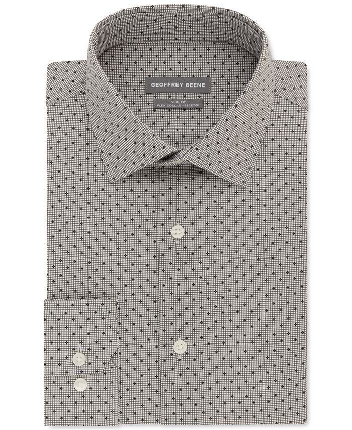 Geoffrey Beene Men's Slim-Fit Performance Stretch Dot-Grid Dress Shirt ...