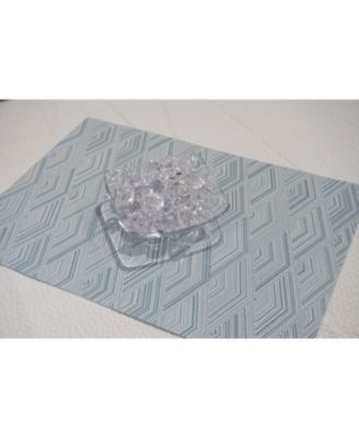  Diamond Woven Textilene Waterproof, Heat & Stain Resistant Washable Placemat 13x19'' - Set of 6