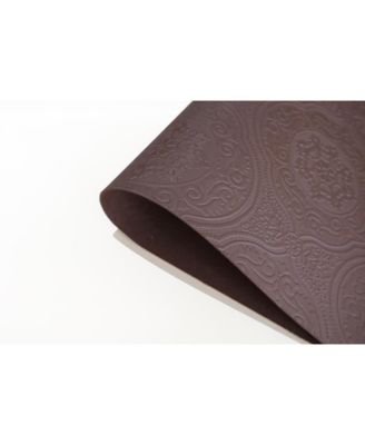 Faux Leather Hyde Park Slip Resistant Suede Backing Embossed 3D Surface Luxury 12" x 18" Place Mats - Set of 4