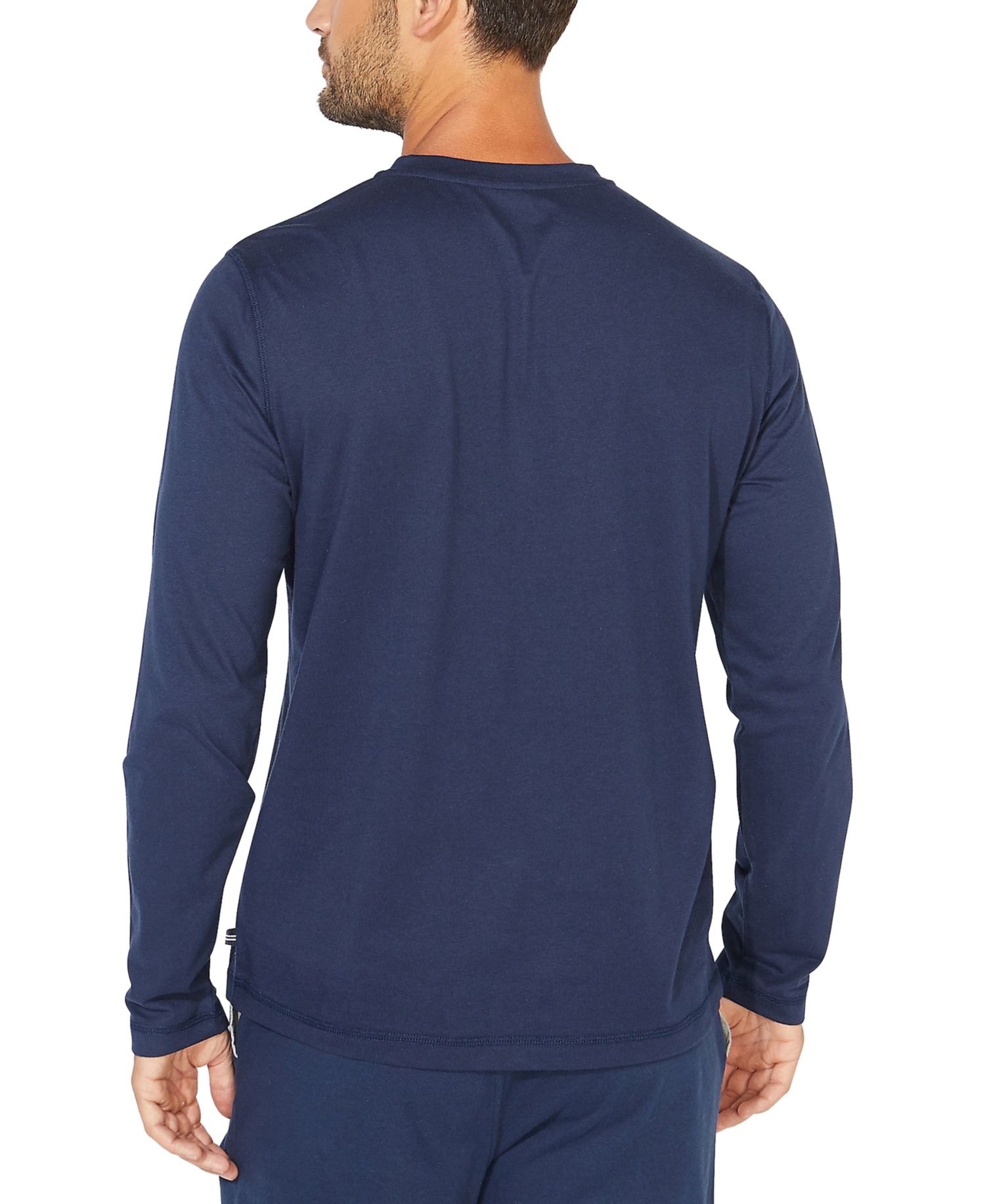 Мужская мягкая дышащая пижамная рубашка Henley с длинным рукавом