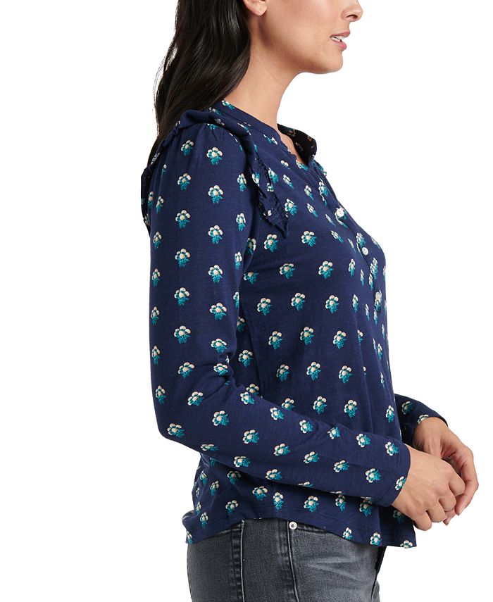 Lucky Brand FloralPrint Henley Top Macy's