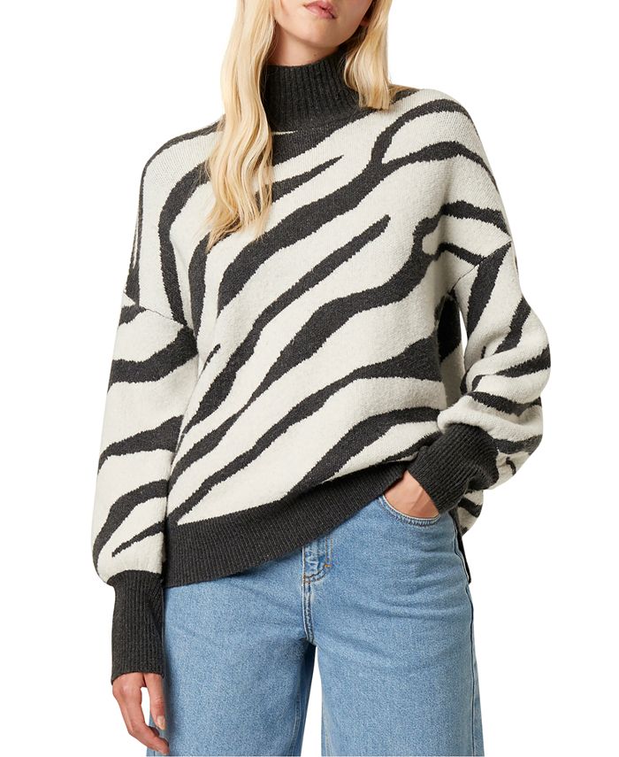 French Connection Turtleneck Zebra Print Sweater Macy S