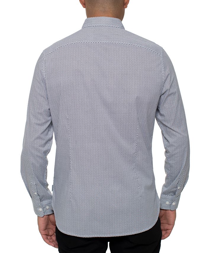 Kenneth Cole Men's Performance Stretch Triangle-Print Shirt - Macy's