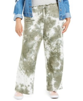 Planet Gold - Trendy Plus Size Tie-Dyed Palazzo Pants