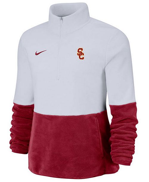 Nike Women S Usc Trojans Therma Long Sleeve Quarter Zip Pullover