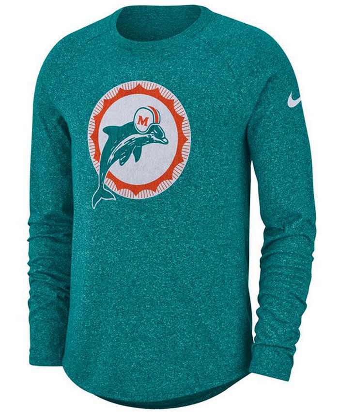 Nike Men's Miami Dolphins Historic Marled Raglan T-Shirt - Macy's