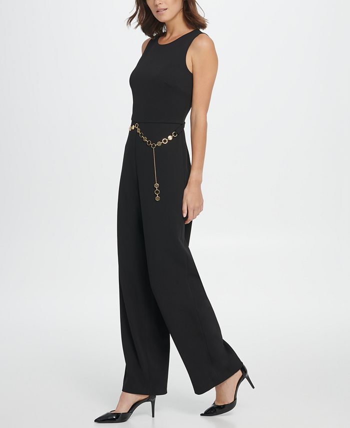 DKNY Gold Link Belt Jumpsuit & Reviews - Pants & Capris - Women - Macy's