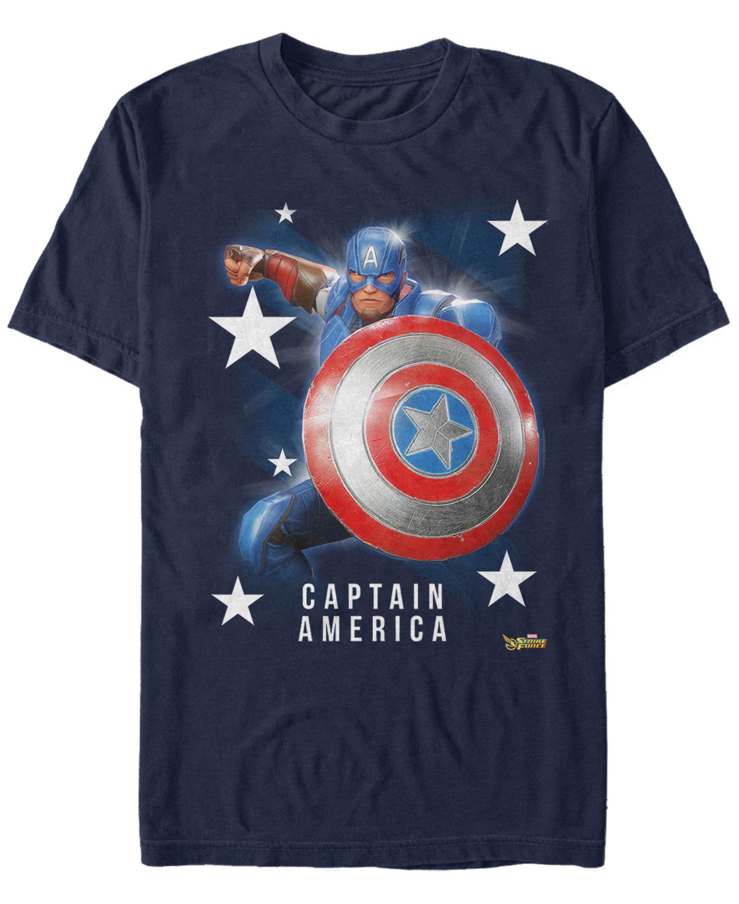 Мужская футболка Fifth Sun Marvel Captain America Super Shield, Short Sleeve, цвет: Тёмно-синий — фото 1