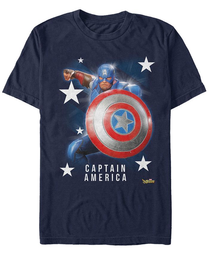 Fifth Sun Marvel Men's Captain America Super Shield, Short Sleeve T ...
