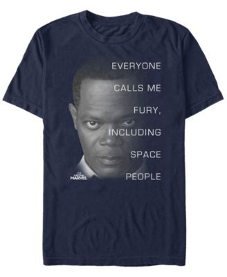 Marvel Men's Captain Marvel Nick Fury Big Face Quote, Short Sleeve T-shirt