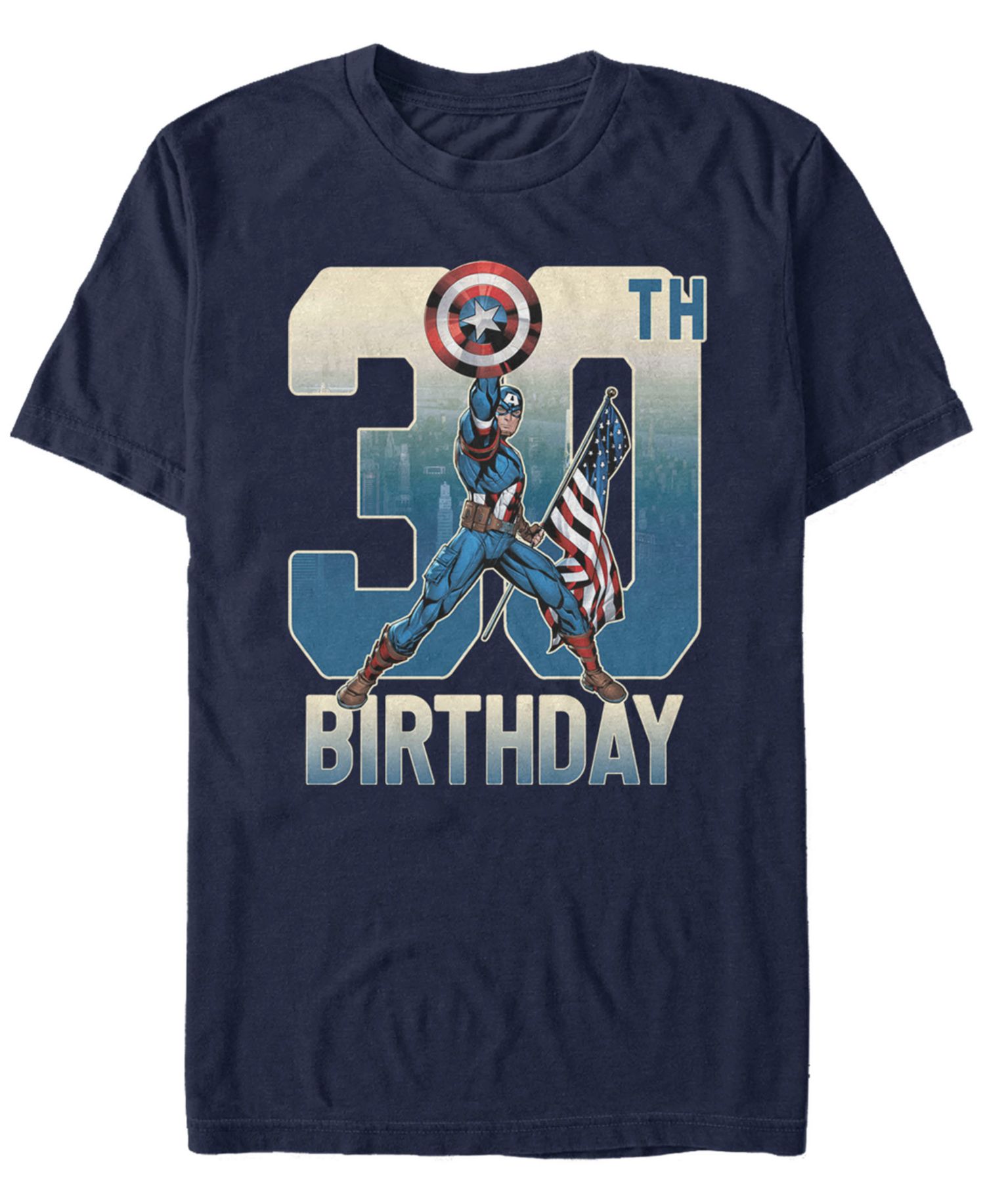 Men's Marvel Captain America 30th Birthday Short Sleeve T-Shirt