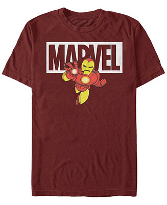 Fifth Sun Marvel Men's Classic Iron Man Cartoon Brick Logo, Short ...