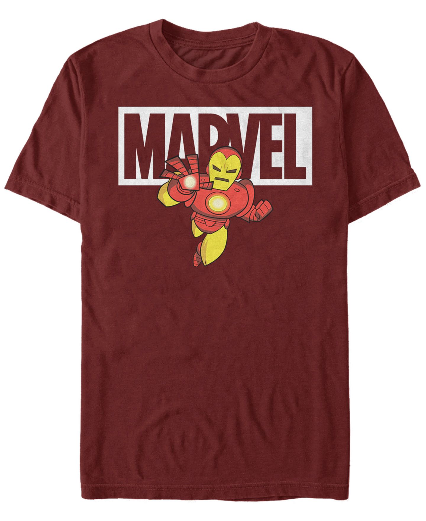 Мужская футболка Fifth Sun Marvel Classic Iron Man Cartoon Brick Logo, Short Sleeve, цвет: Бордовый — фото 1