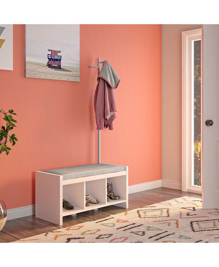 Novogratz Collection Novogratz Whitton Entryway Bench with Coat Tree