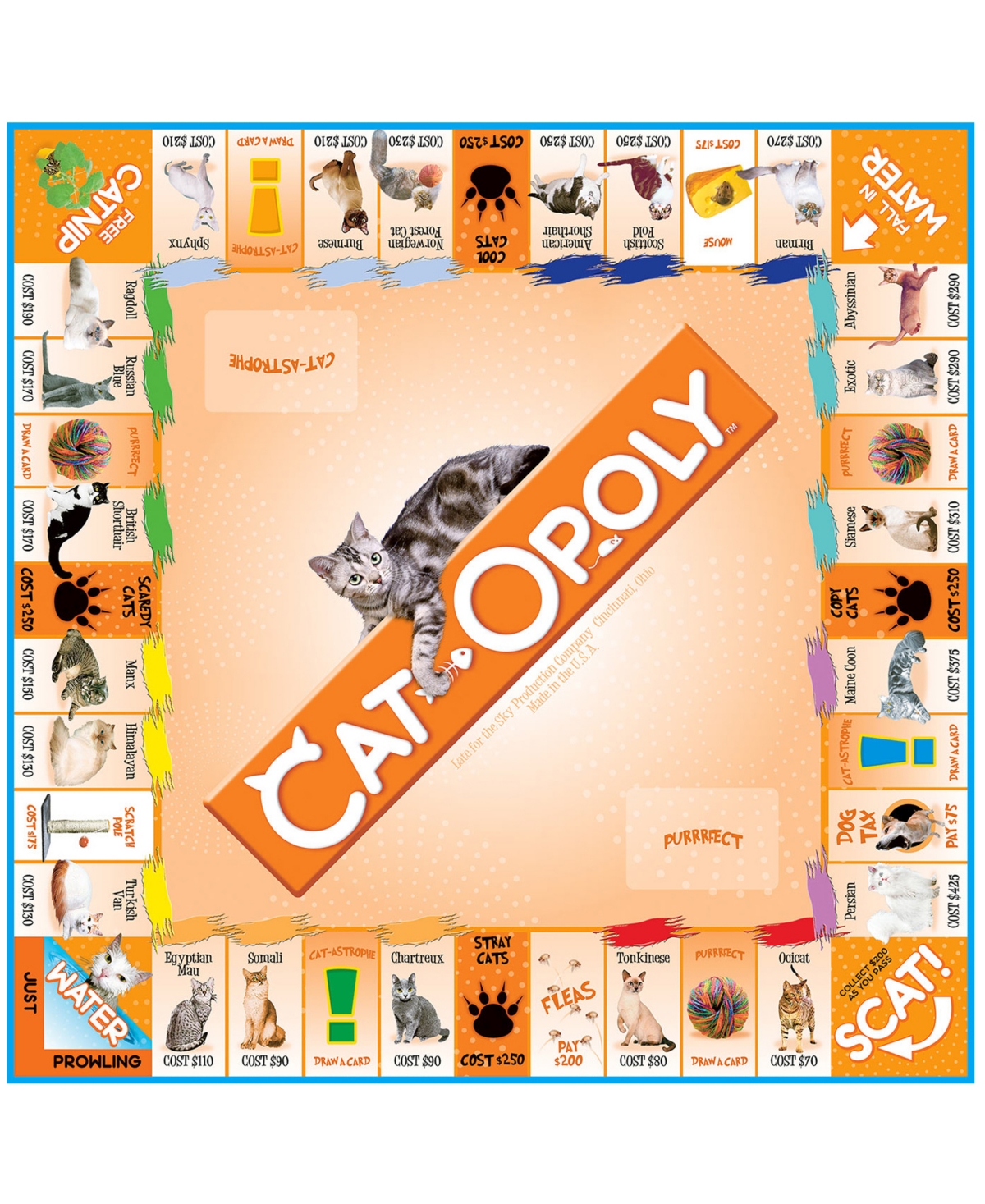 Masterpieces Puzzles Late For The Sky Cat-opoly Game In Multi