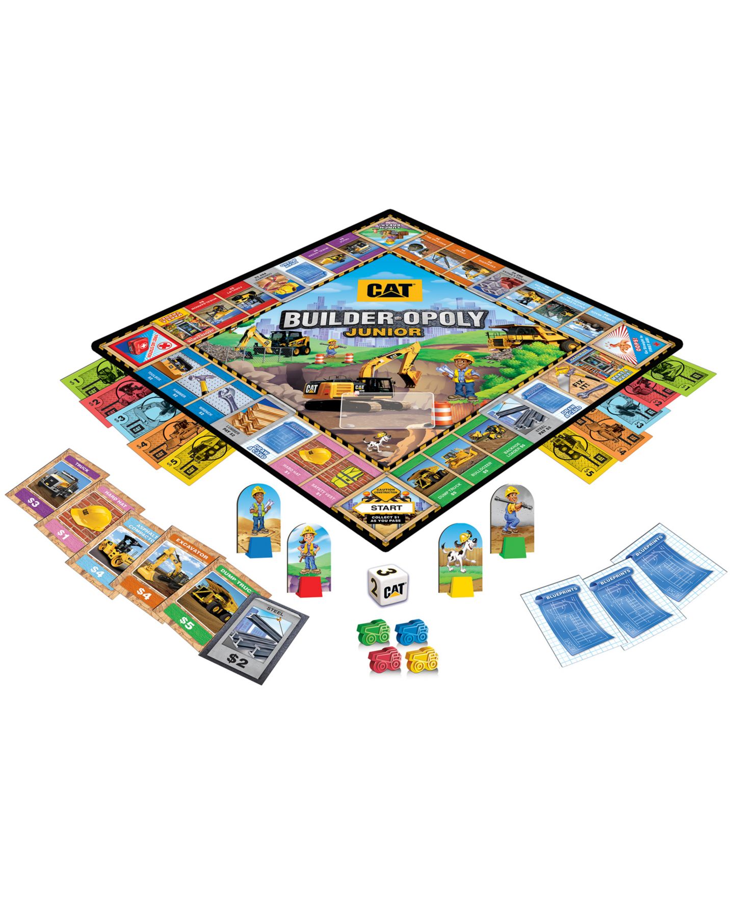 Настольная игра MasterPieces Puzzles Caterpillar - Builder Opoly Junior — фото 3
