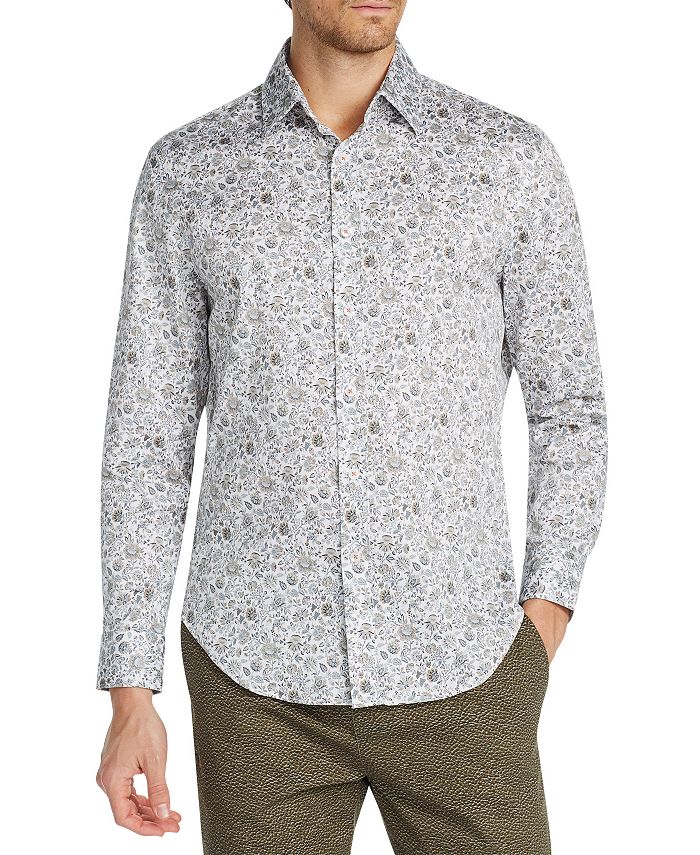 Tallia Men's SlimFit Performance Stretch Ornate Floral Long Sleeve