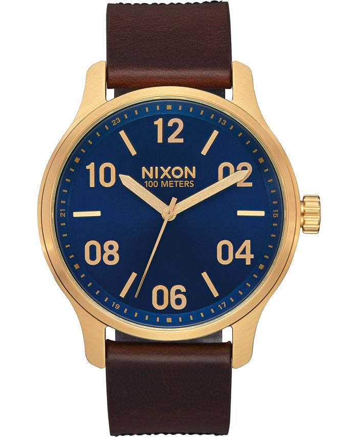 Nixon Men s Patrol Leather Strap Watch 42mm Macy s