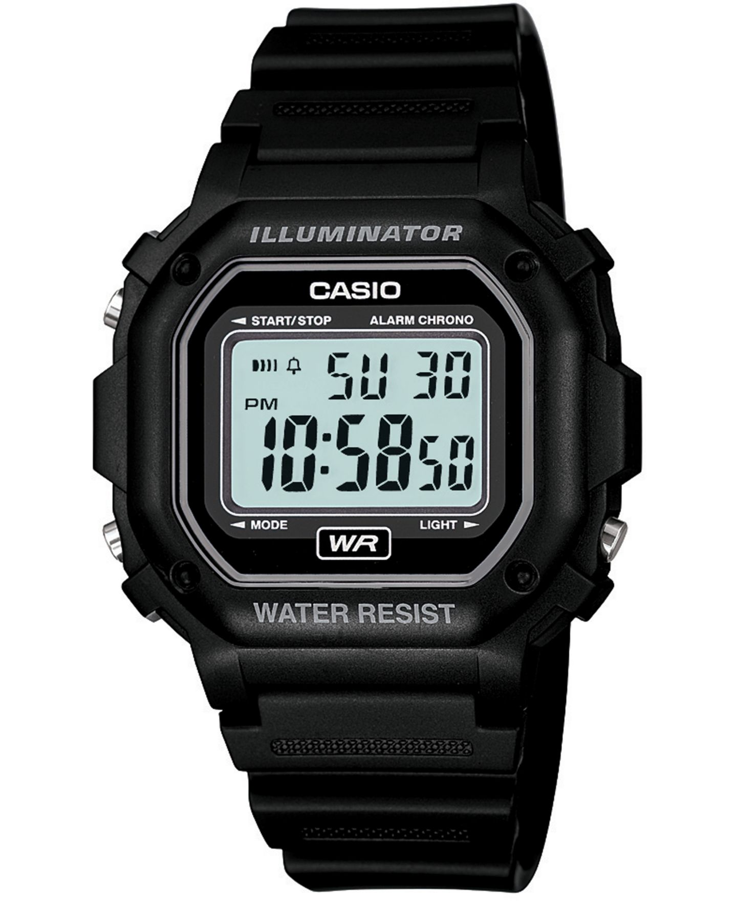 Мужские часы Casio Digital Black Resin Strap Watch 42.4mm — фото 1