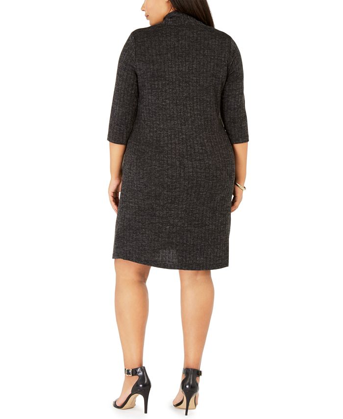 Connected Plus Size Layered-Look Sweater Dress - Macy's