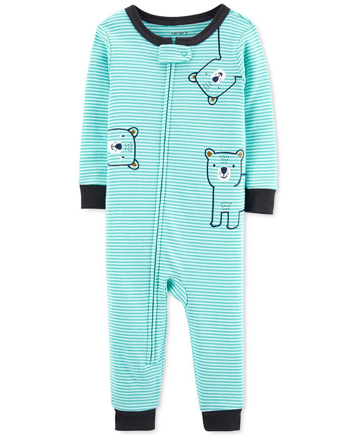 Carter s Baby Boys 1 Pc. Striped Bears Cotton Pajamas Macy s