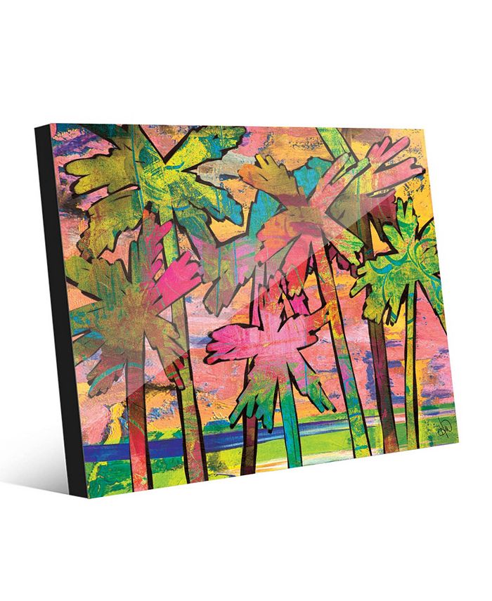 Creative Gallery Palms in Lime Pink Abstract 20