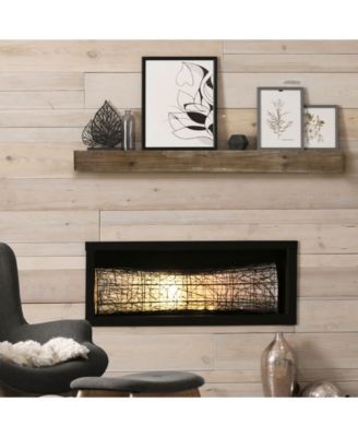 American Art Decor Rustic Wood Floating Wall Shelf