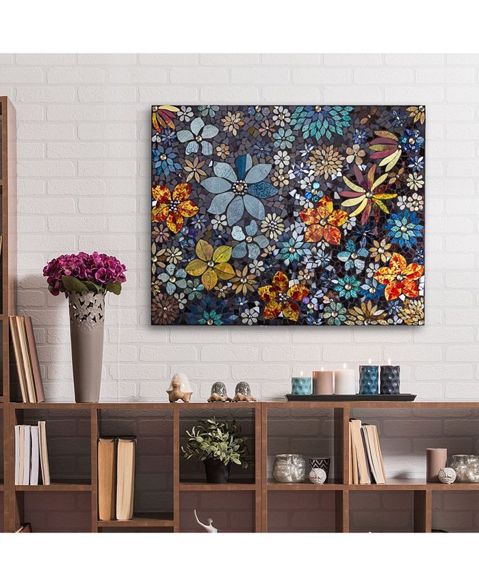 Crystal Art Gallery American Art Decor Floral Crushed Glass Mosaic Wall