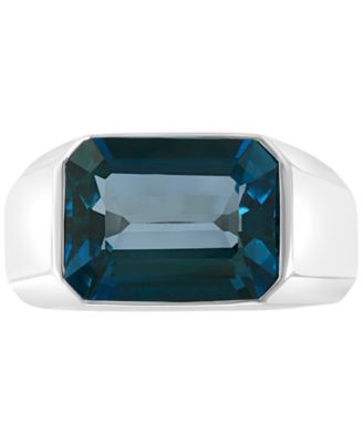 EFFY&reg; Men's London Blue Topaz Ring (9-1/4 ct. t.w.) in Sterling Silver