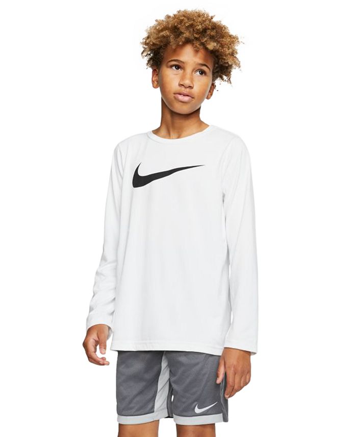 Nike Big Boys Dri-fit Long-Sleeve Training T-shirt - Macy's