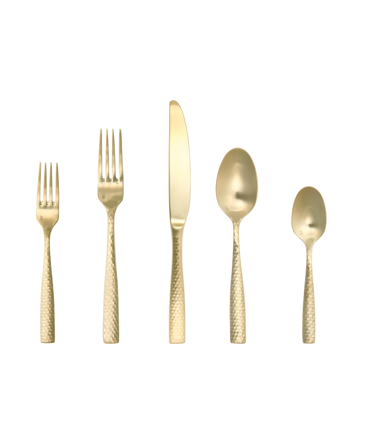 Fortessa Lucca Faceted Brushed Gold 5pc Place Setting In Gold