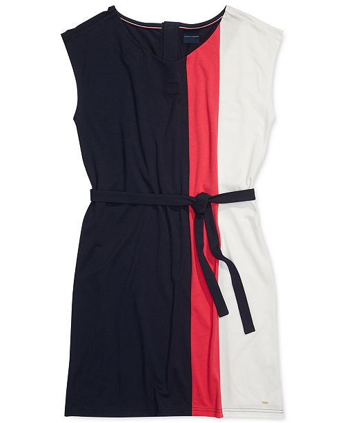 Tommy Hilfiger Women S Bold Stripe Dress With Magnetic Buttons