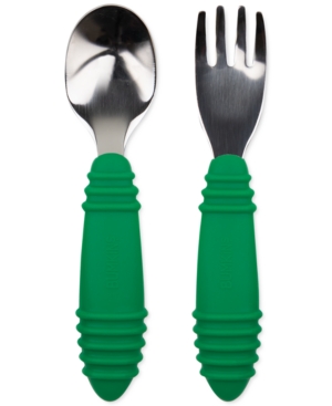 Bumkins 2-pc. Toddler Spoon & Fork Set In Jade