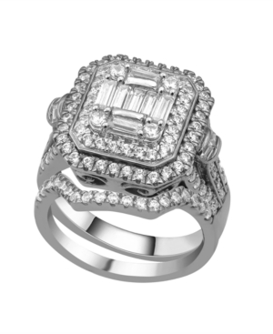 image of Composite Twin Set Diamond( 2 ct. t.w.) Ring in 14K White Gold
