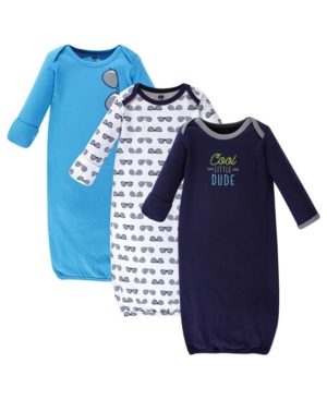 Hudson Baby Baby Girl Cotton Gowns 3-Pack