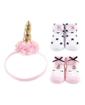 Hudson Baby Baby Girl Headband and 2-Pair of Socks Set