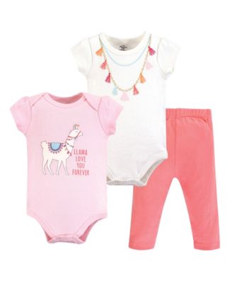 Little Treasure Baby Girls Treasure Soft Cotton Two-Piece Outfit Bodysuit Pants - Llama 23$