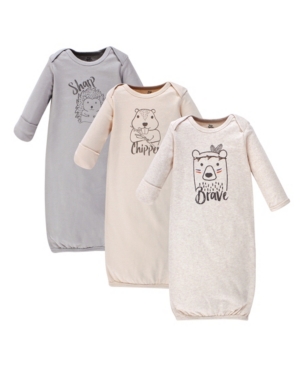 Yoga Sprout Baby Girl Cotton Gowns 3-Pack