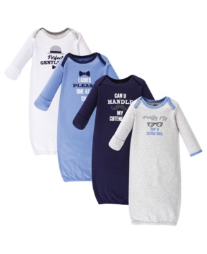 Luvable Friends Baby Girl Cotton Gowns 4-Pack