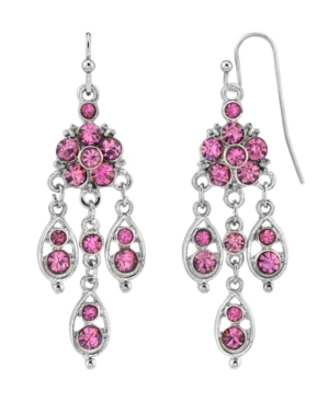 image of 2028 Silver-Tone Chandelier Drop Earrings