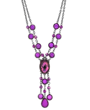 image of 2028 Black-Tone Ab Strand Y-Necklace