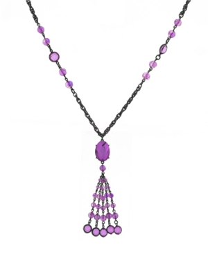 image of 2028 Black-Tone Tassel Necklace