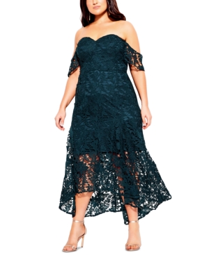 CITY CHIC TRENDY PLUS SIZE HIGH-LOW LACE MERMAID DRESS