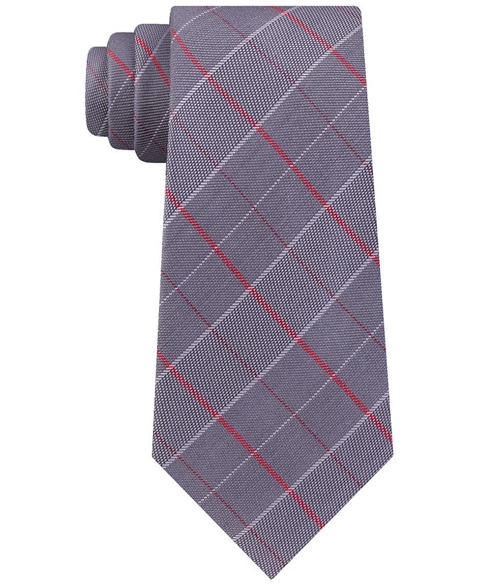 Calvin Klein Men's Holly Slim Check Silk Tie Macy's