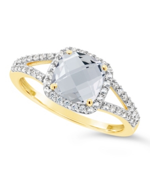 image of Created White Sapphire (1-3/4 ct. t.w.) and Created White Sapphire (1/4 ct. t.w.) Ring in 10k Yellow Gold