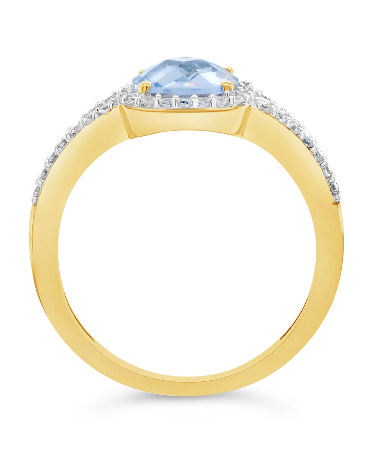 Lab Grown Opal (3/4 ct. t.w.) and Lab Grown White Sapphire (1/4 ct. t.w.) Ring in 10k Yellow Gold