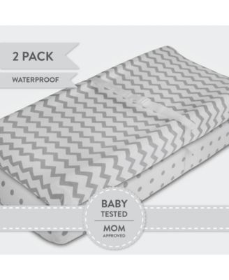Waterproof Changing Pad Cover Set | Cradle Sheet Set 100% Cotton Jersey